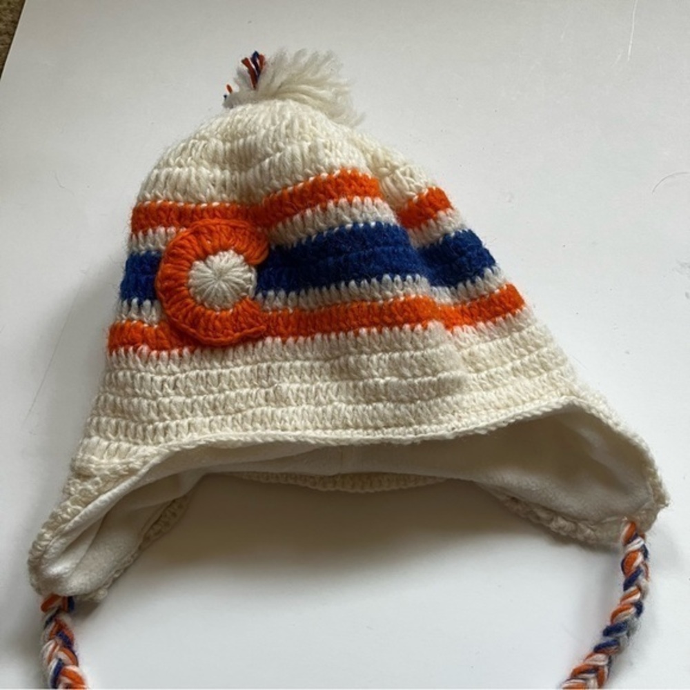 COLORADO Beanie Winter Hat Ski Cap Pom Wool One Size Made in Nepal Cream Unisex‎